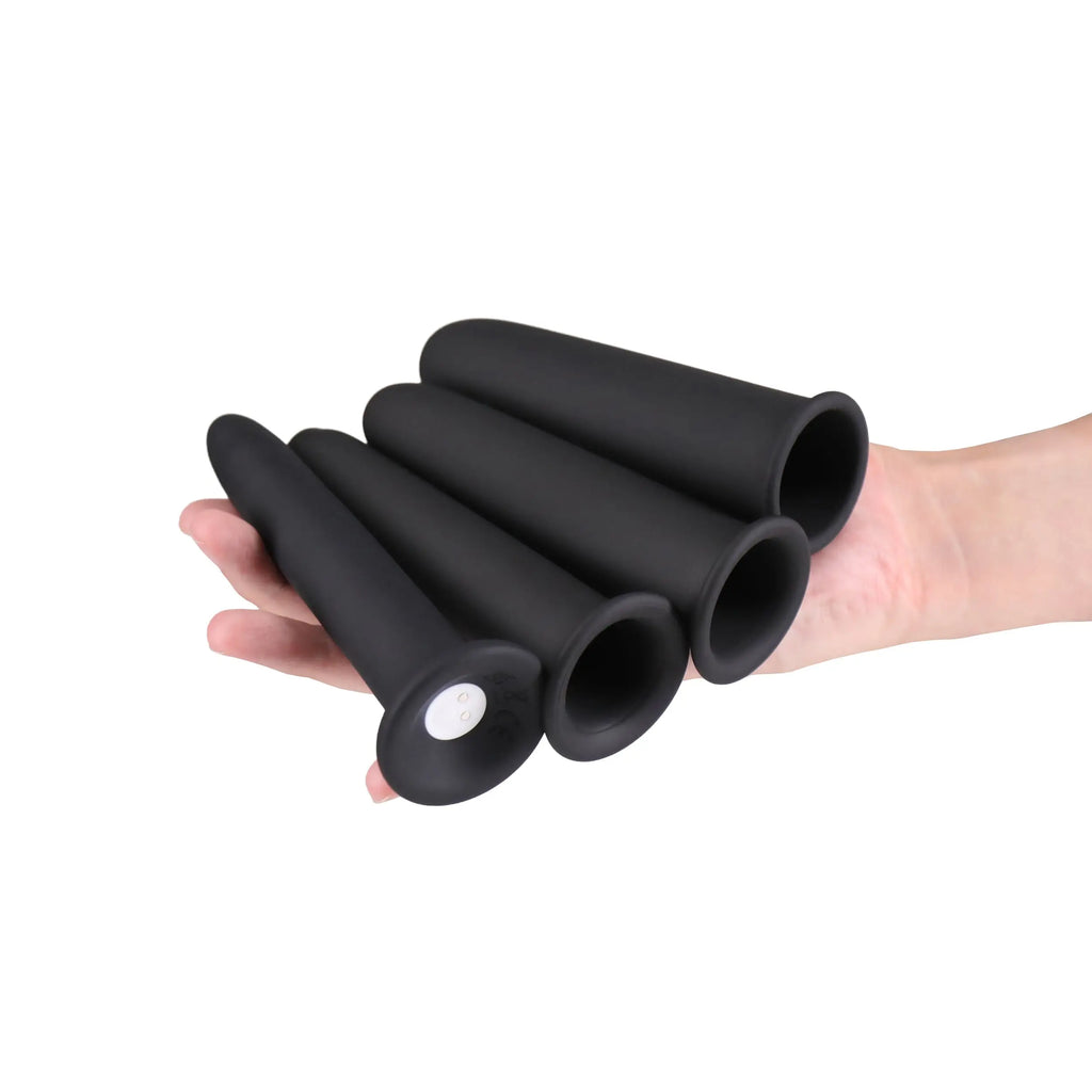 NS Novelties Renegade Vibrating Gliders Silicone Dilator Set 4-Piece Black
