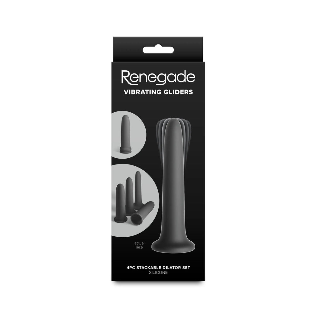 NS Novelties Renegade Vibrating Gliders Silicone Dilator Set 4-Piece Black