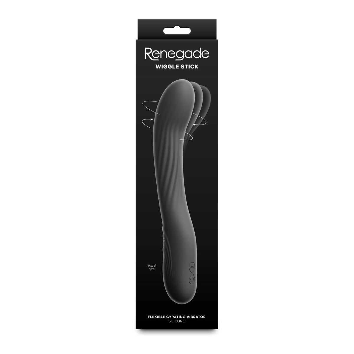 NS Novelties Renegade Wiggle Stick Flexible Gyrating Silicone Vibrator Black