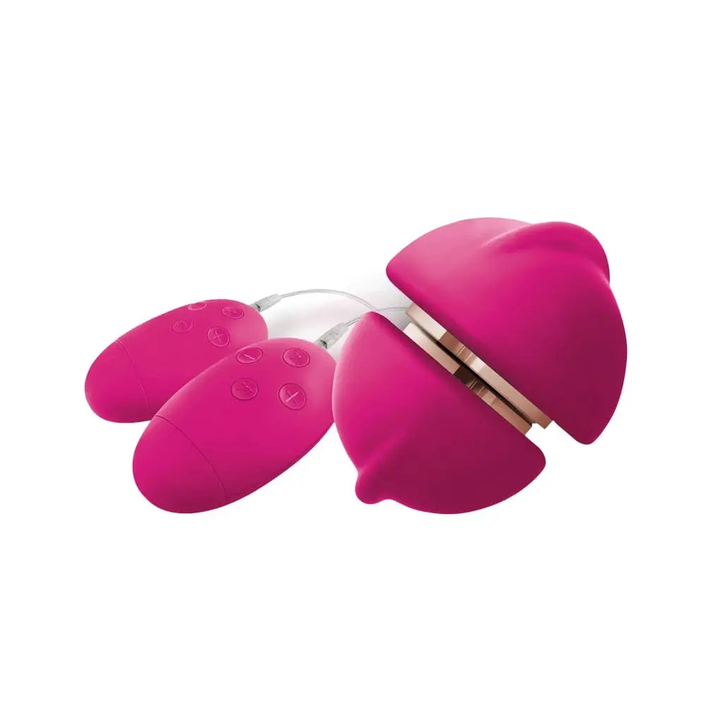 NS Novelties Shi Union Dual Motor Couples Vibrator - Waterproof Scissoring Vibe Hot Pink