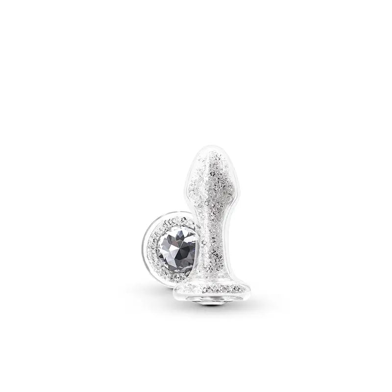Stardust Glam Glass Plug - White - Butt
