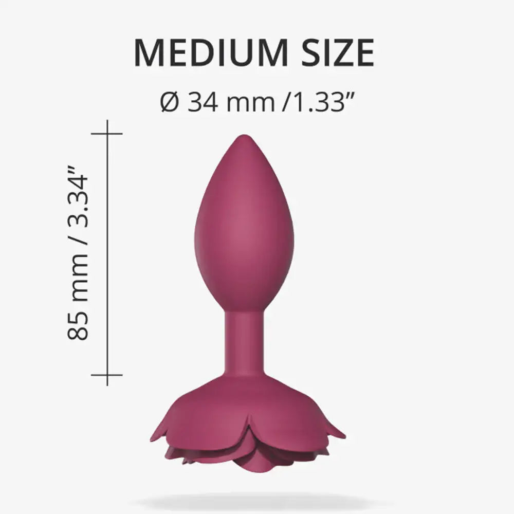 Open Roses Silicone Anal Plug - Butt