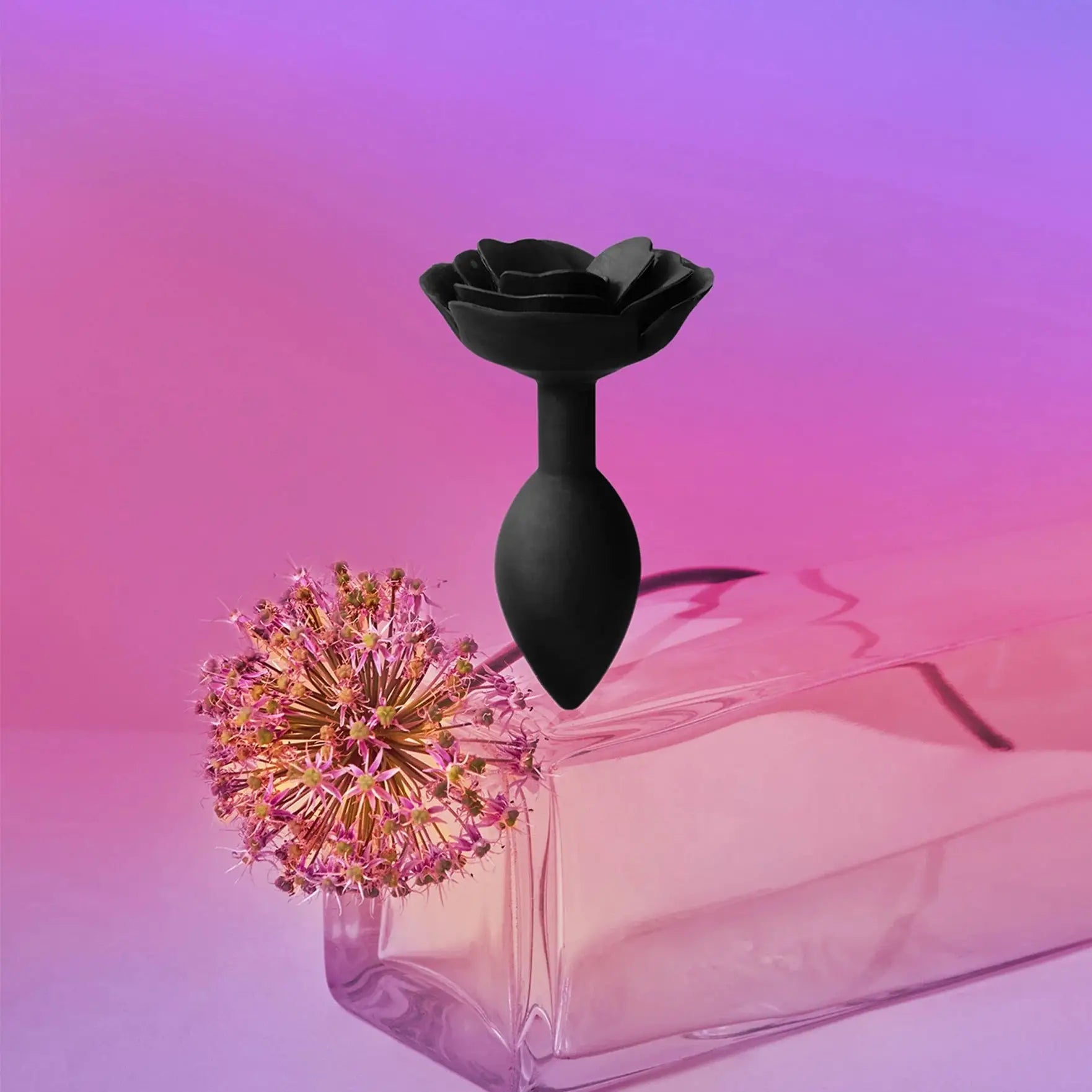Open Roses Silicone Anal Plug - Butt