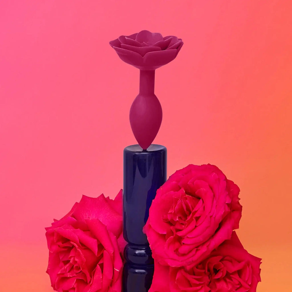 Open Roses Silicone Anal Plug - Butt