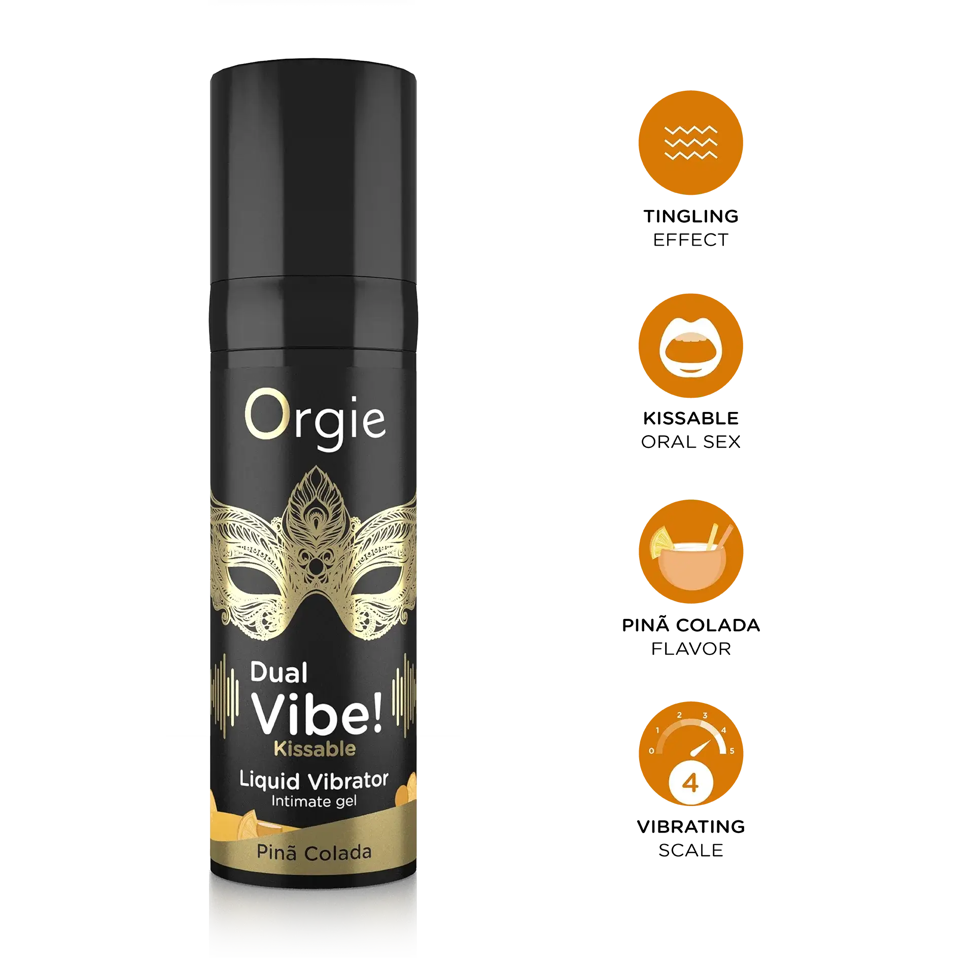 Orgie Dual Vibe Piña Colada Intimate Arousal Gel - 0.5 fl. oz. - Enhancers