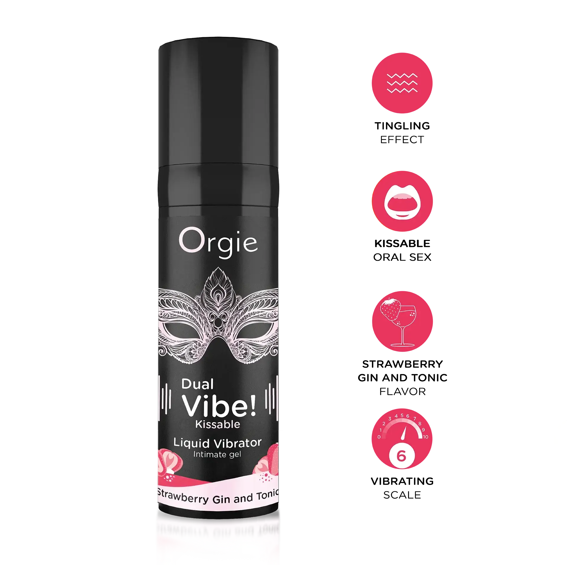 Orgie Dual Vibe Strawberry Gin and Tonic Intimate Arousal Gel - 0.5 fl. oz. - Enhancers