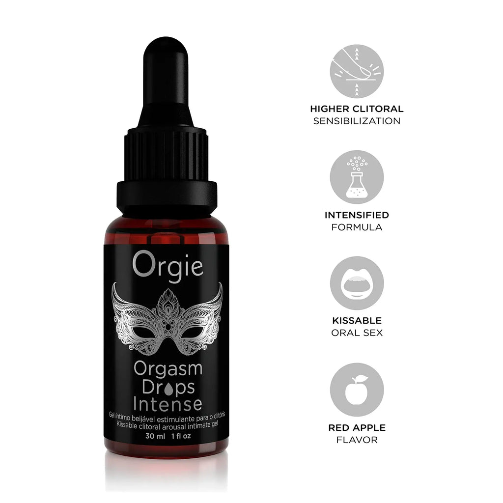Orgie Orgasmic Drops Apple Flavored Intense Intimate Arousal Gel - 1 fl. oz. - Enhancers