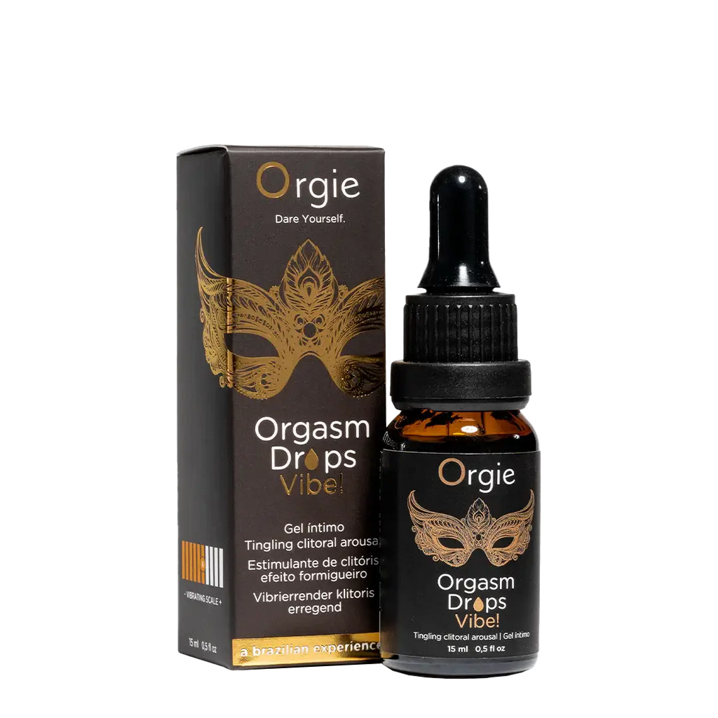 Orgie Peach Flavored Orgasmic Drops Vibe! Intimate Arousal Gel - 0.5 fl. oz. - Enhancers