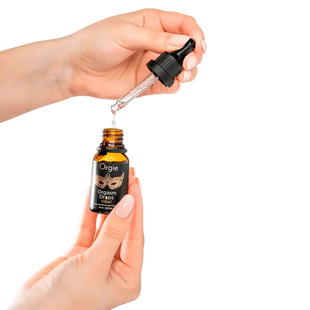 Orgie Peach Flavored Orgasmic Drops Vibe! Intimate Arousal Gel - 0.5 fl. oz. - Enhancers