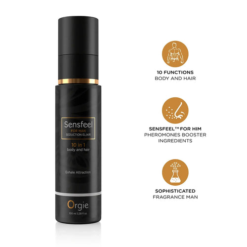 Orgie Sensfeel for Man Seduction Elixir | 10-in-1 Hair & Body Lotion 3.38 fl. oz.