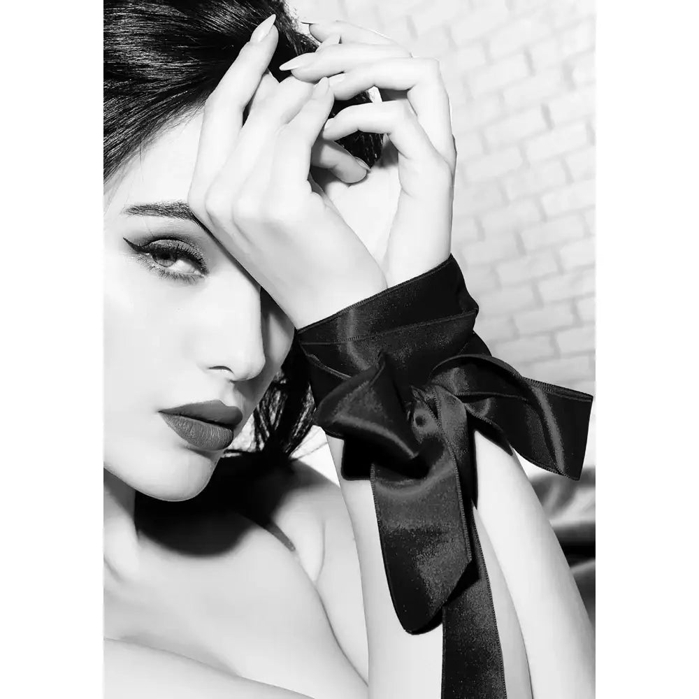 Black Ouch! & White Bondage Silky Ribbon