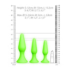 Ouch! Glow in the Dark Butt Plug Set - Glow in the Dark - Butt Plug