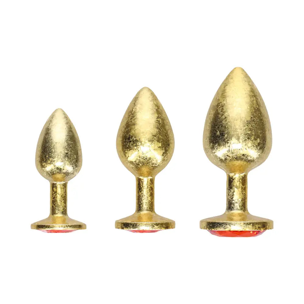 Ouch! International Collection Metal Anal Plug 3-Piece Set - Gold - Butt