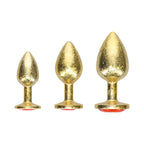 Ouch! International Collection Metal Anal Plug 3-Piece Set - Gold - Butt