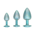 Ouch! International Collection Metal Anal Plug 3-Piece Set - Light Blue - Butt