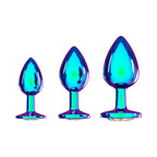 Ouch! International Collection Metal Anal Plug 3-Piece Set - Rainbow - Butt