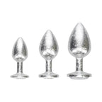 Ouch! International Collection Metal Anal Plug 3-Piece Set - Silver - Butt