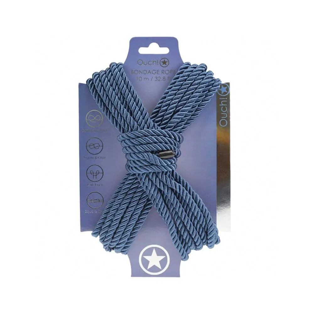 Shots Ouch! Nylon 10m/32' Bondage Rope Navy Blue - Rolik®