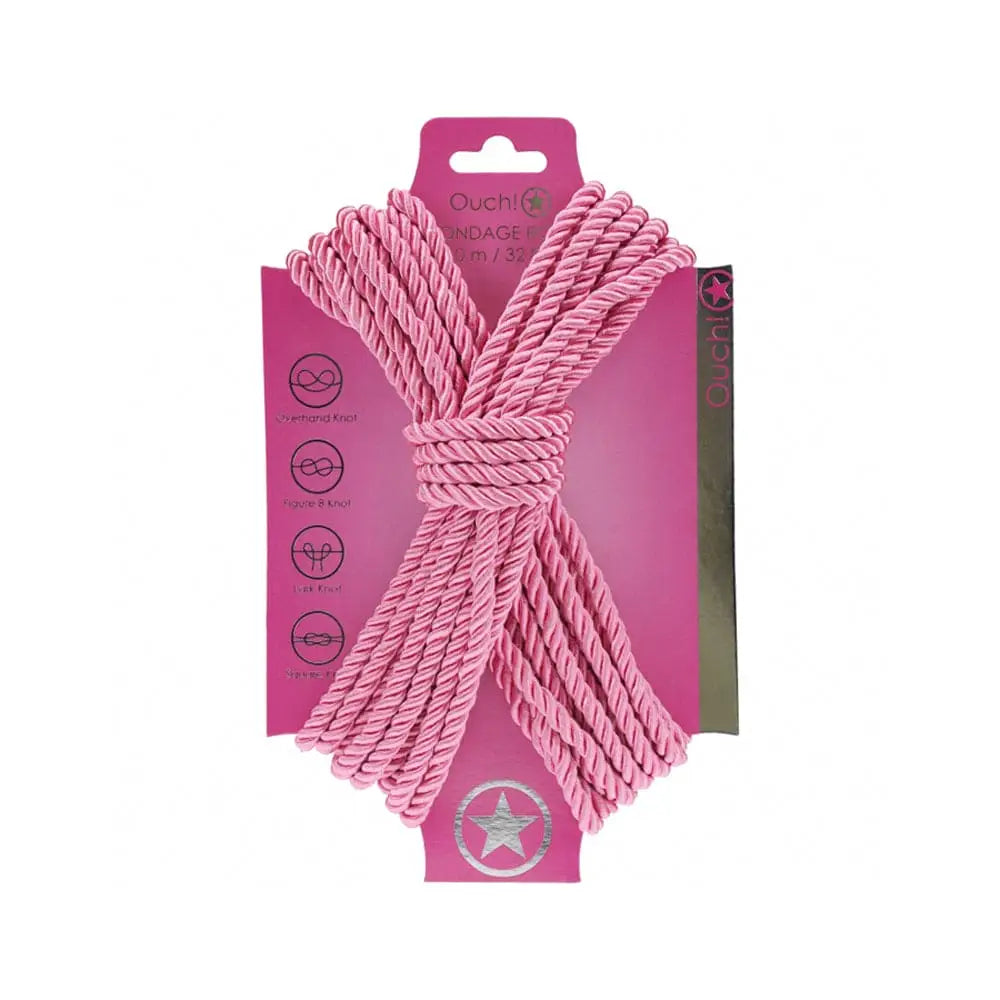 Shots Ouch! Nylon 10m/32' Bondage Rope Pink - Rolik®