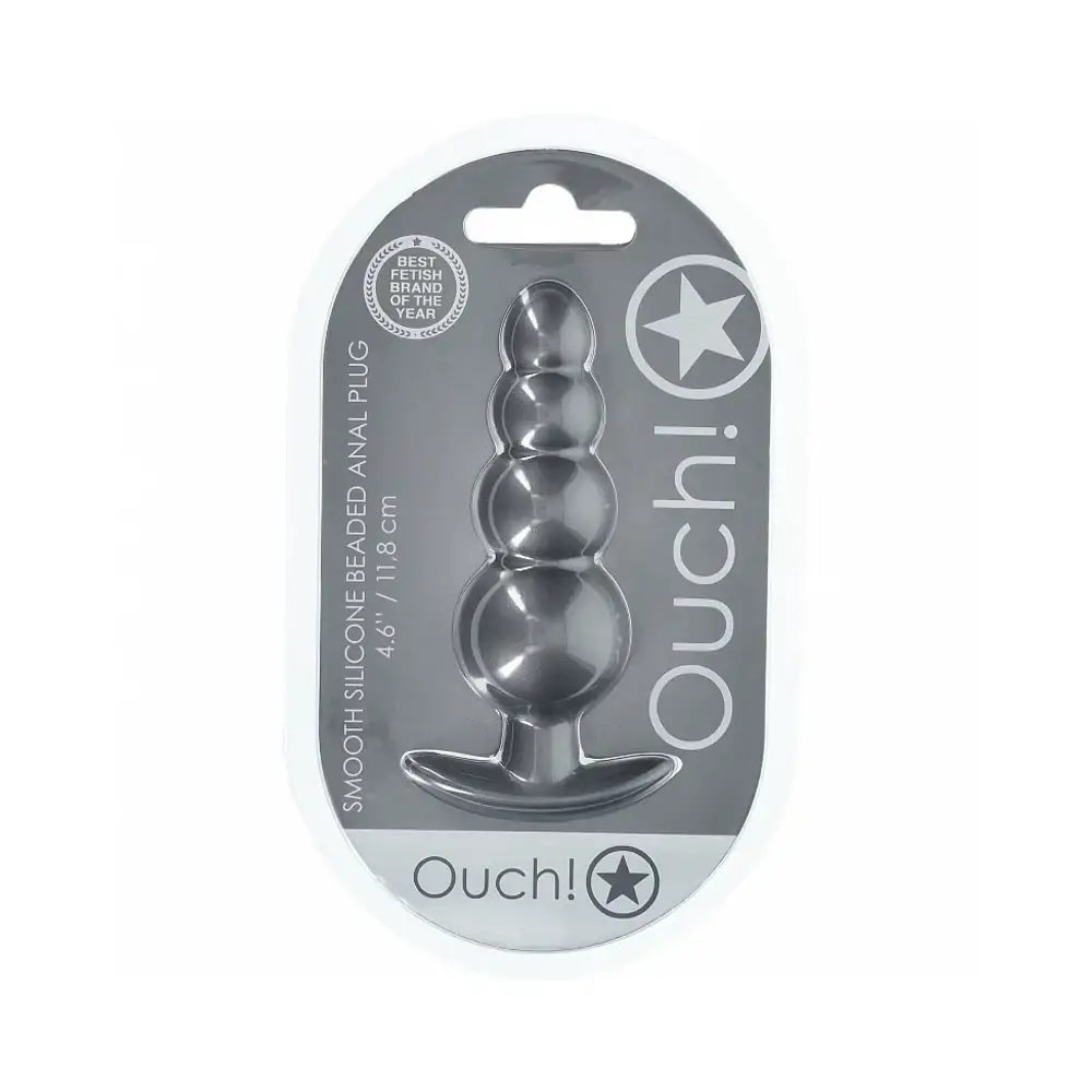 Ouch! Smooth Silicone Beaded Anal Plug - Butt