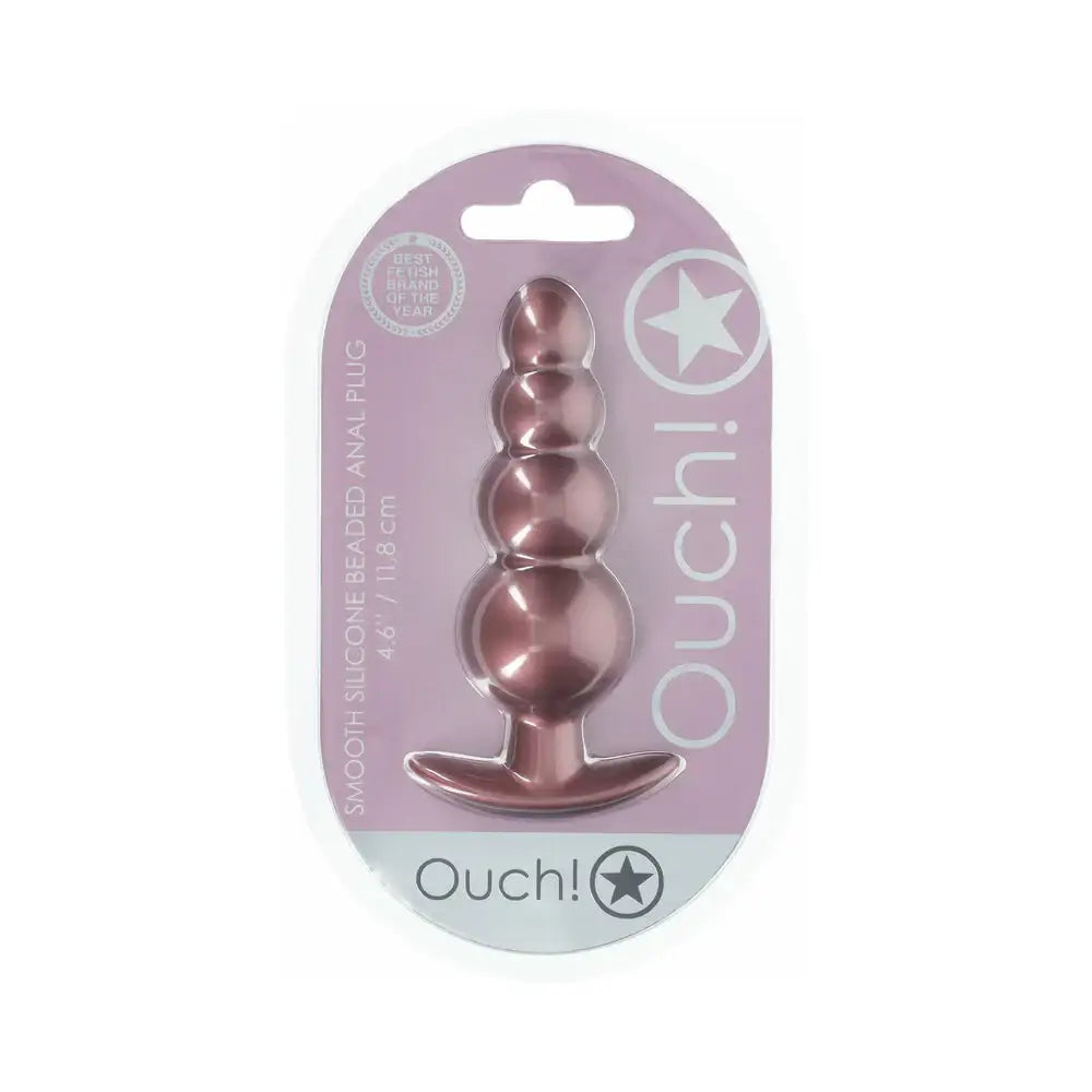 Ouch! Smooth Silicone Beaded Anal Plug - Butt