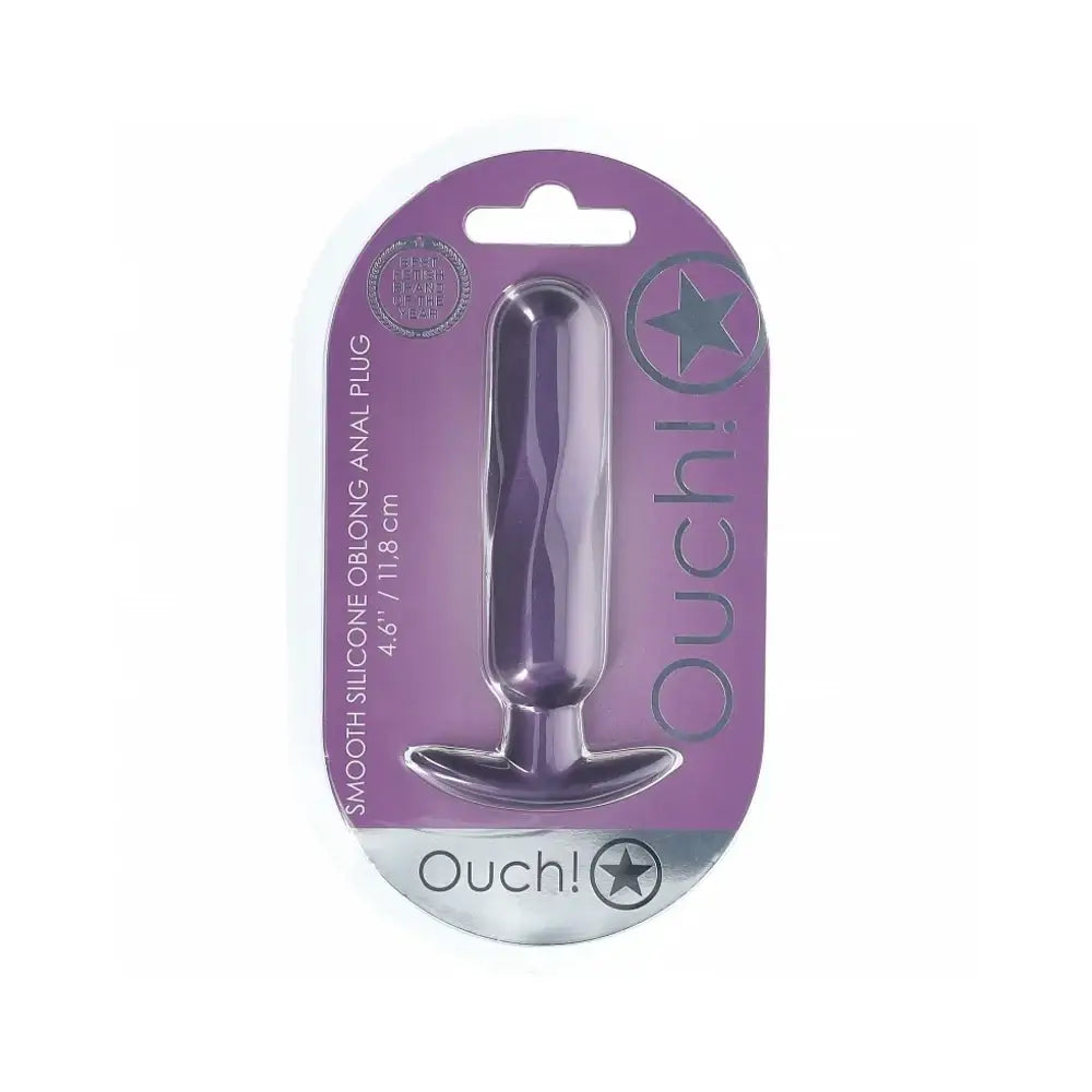 Ouch! Smooth Silicone Oblong Anal Plug - Butt