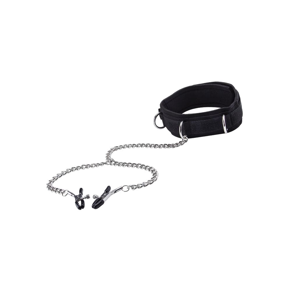 Ouch! Velcro Collar with Nipple Clamps - Rolik®