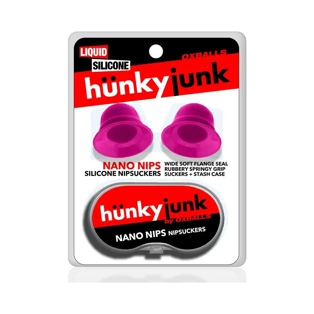 Oxballs Hünkyjunk Nano Nips Silicone Nipple Suckers, 2-Pack with Storage Case