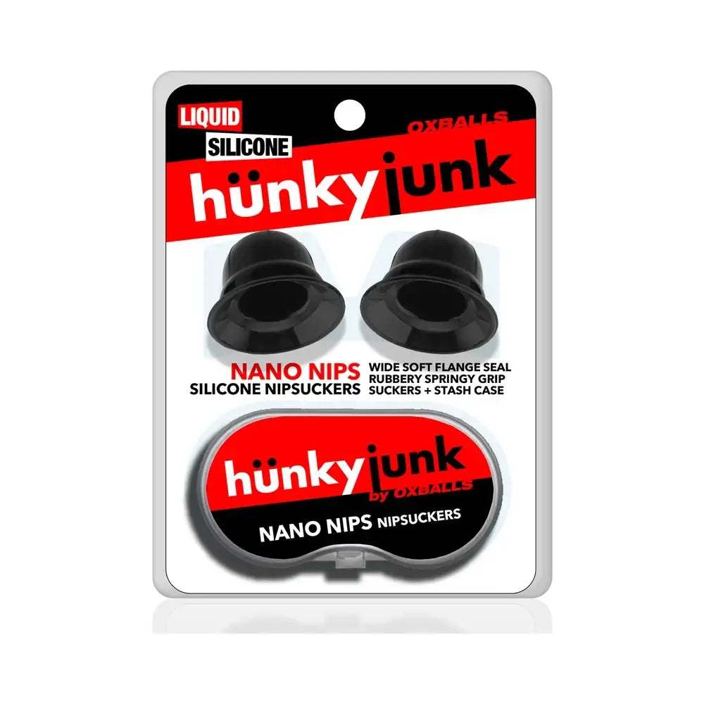 Oxballs Hünkyjunk Nano Nips Silicone Nipple Suckers, 2-Pack with Storage Case