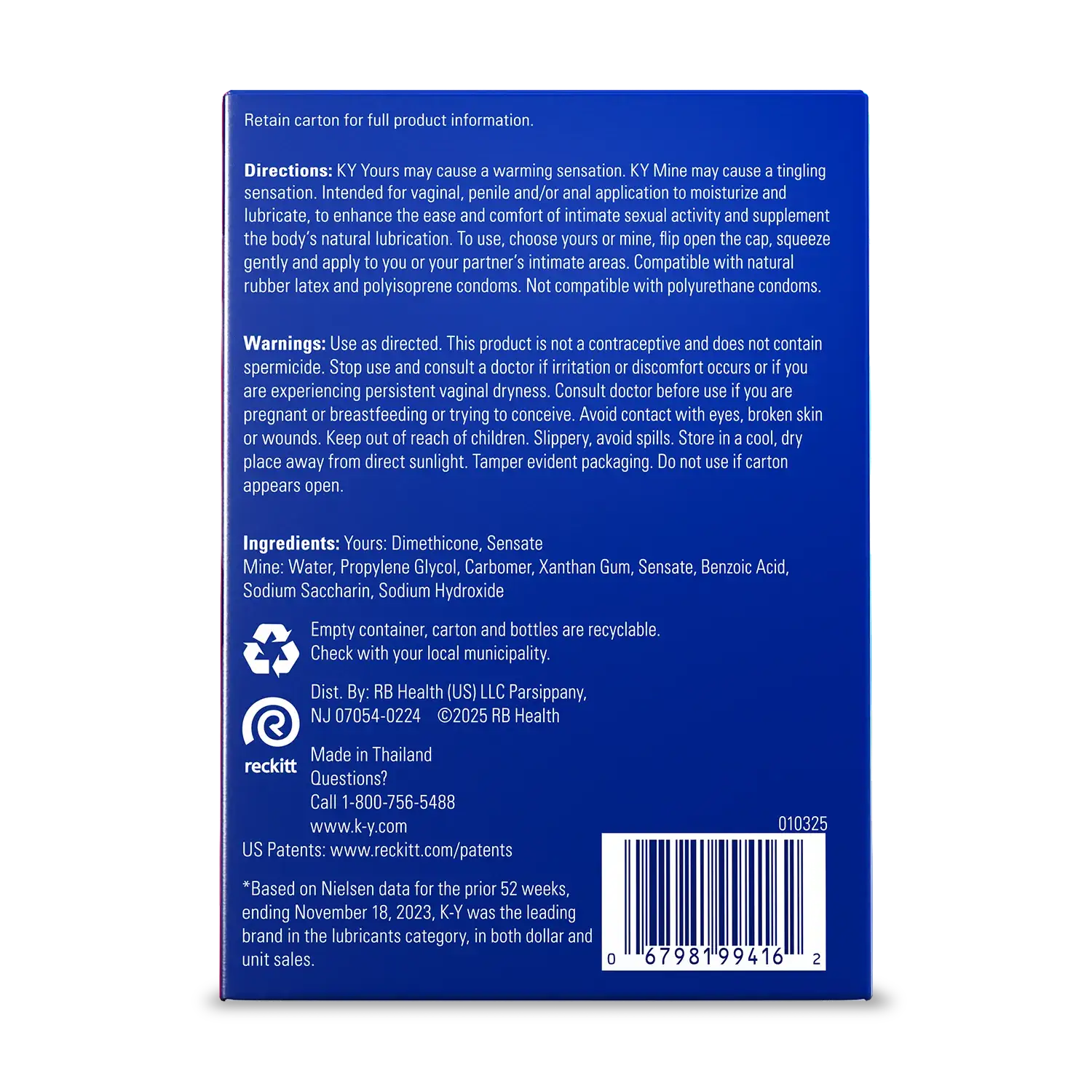 Paradise Marketing K-Y® Yours + Mine Couples Lube Set – His & Hers Warming Tingling Lubricants