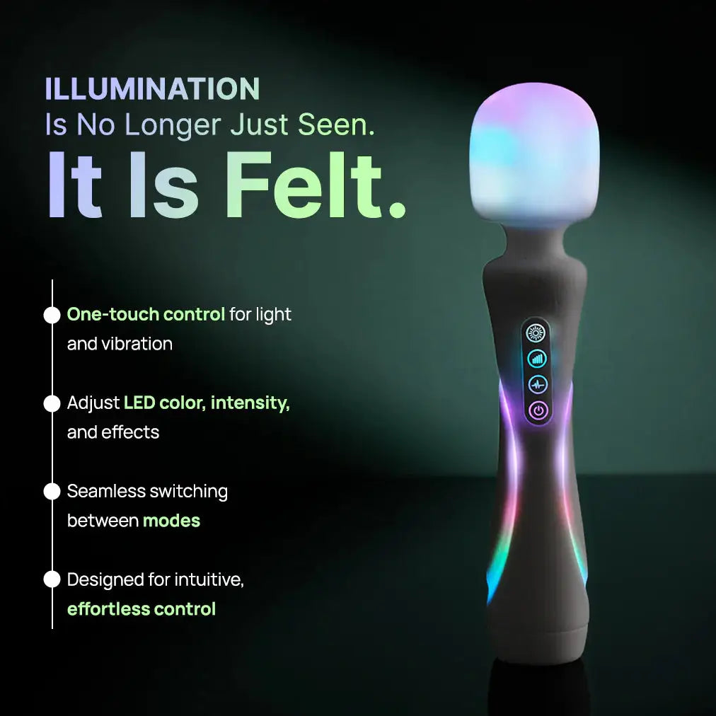 Paradise Pleasure Products The Art of Illumination Wand Vibrator Multicolor