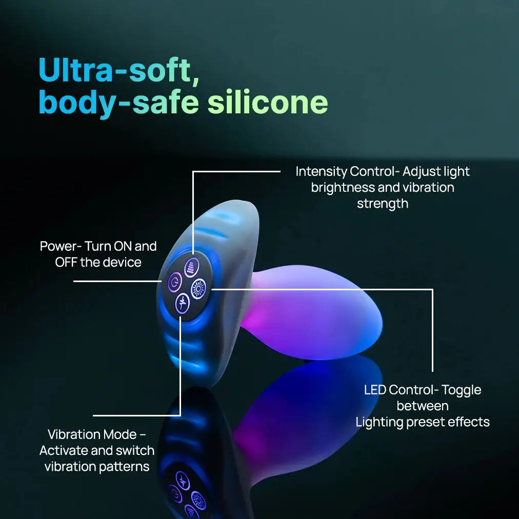 Paradise Pleasure Products The Plug RGB LED App-Enabled Vibrating Butt - Rechargeable & Waterproof Multicolor