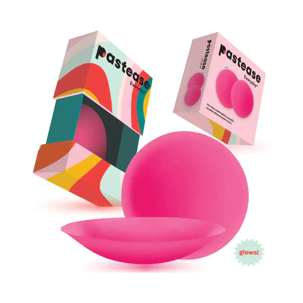Pastease Everyday® Reusable Silicone Nipple/Breast Covers - Glow in the Dark Neon Pink / Small (Fits A-C Cups) - Nipple