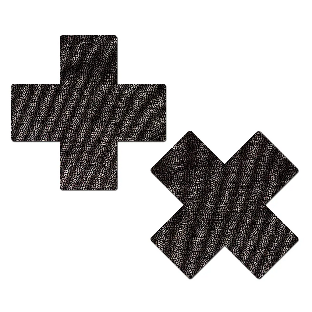 Pastease® Cross Nipple Pasties - Liquid Black