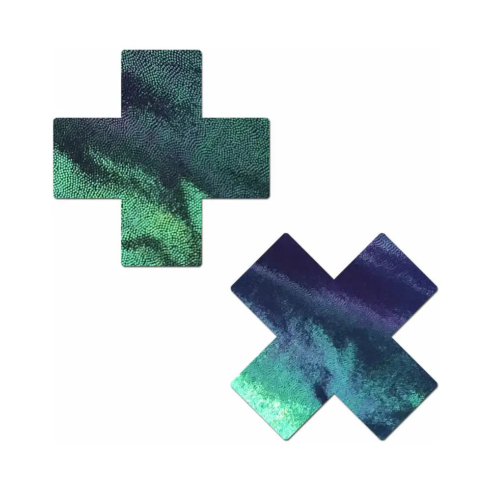 Pastease® Cross Nipple Pasties - Liquid Black Opal