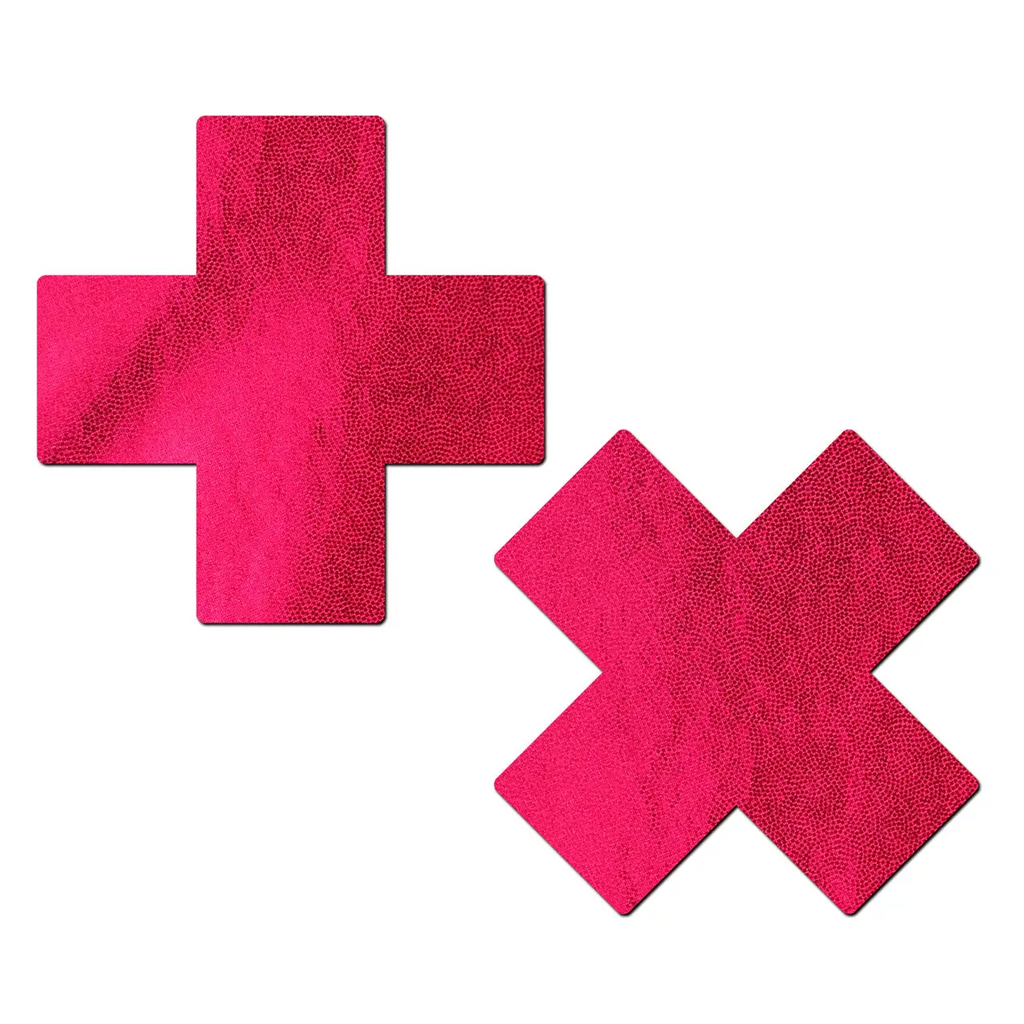 Pastease® Cross Nipple Pasties - Liquid Red
