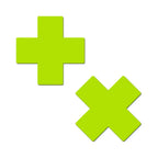 Glow Yellow Cross Nipple Pasties