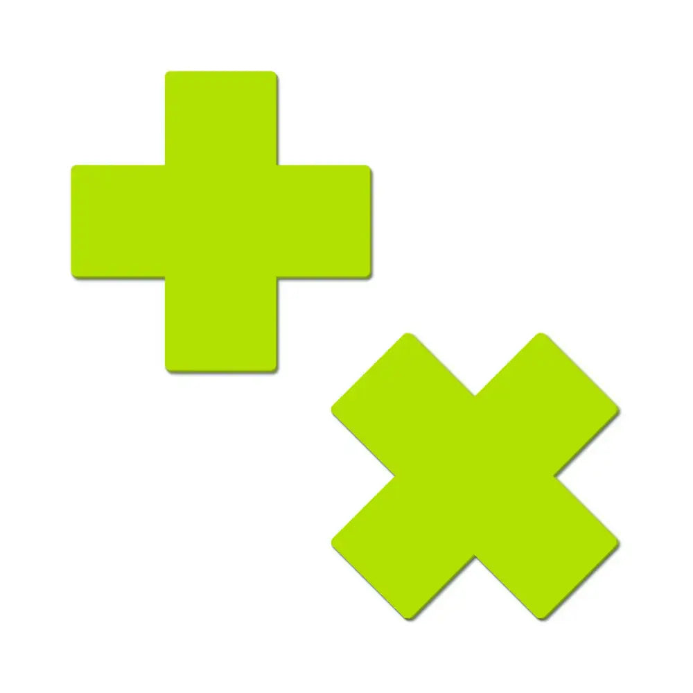 Glow Yellow Cross Nipple Pasties