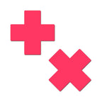 Glow Pink Cross Nipple Pasties