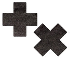 Pastease® Cross Nipple Pasties - Liquid Black
