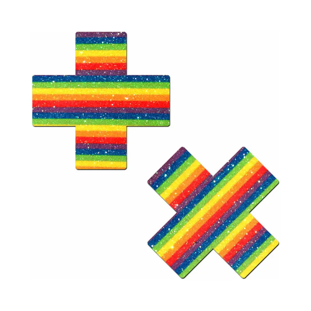 Pastease® Cross Nipple Pasties - Rainbow