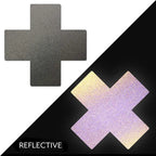 Pastease® Cross Nipple Pasties - Reflective Gunmetal Grey