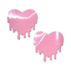 Pastease® Heart Nipple Pasties - Faux Latex Baby Pink Melty