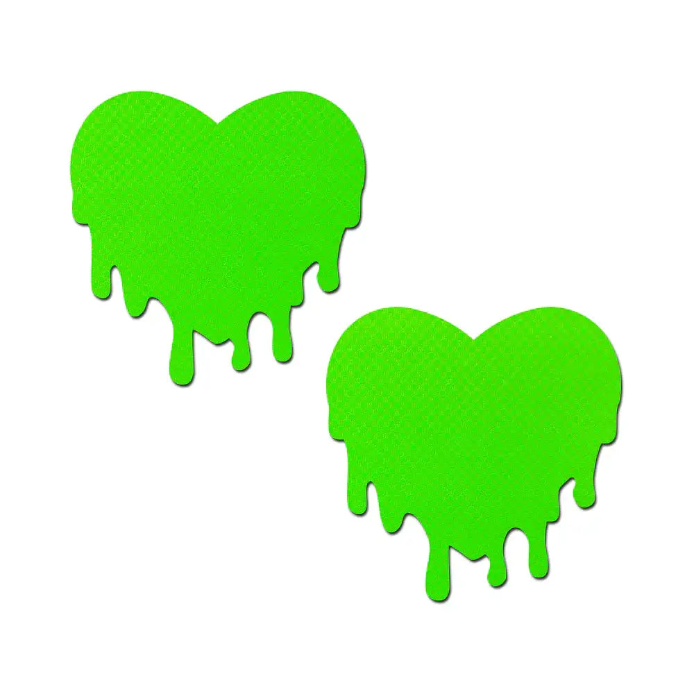 Pastease® Heart Nipple Pasties - Neon Green Melty
