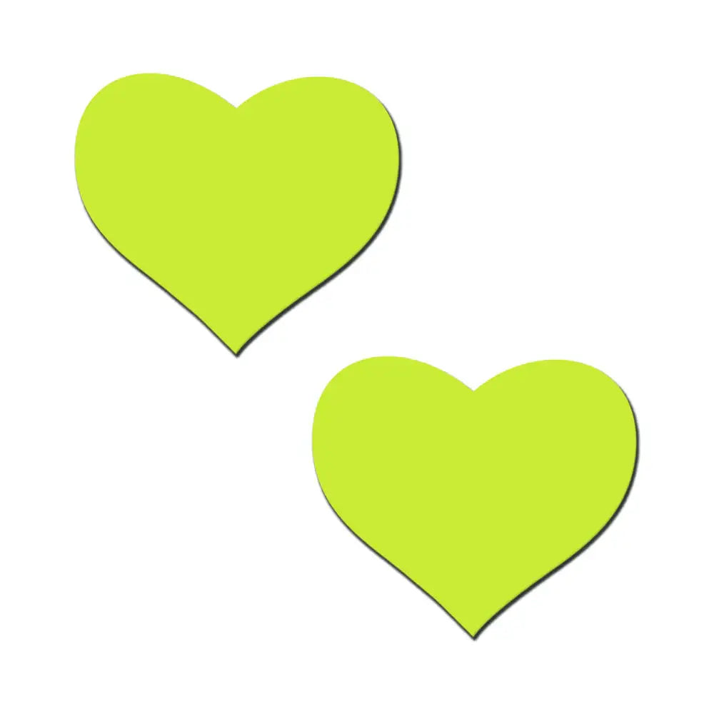 Glow Yellow Heart Nipple Pasties