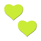 Glow Yellow Heart Nipple Pasties
