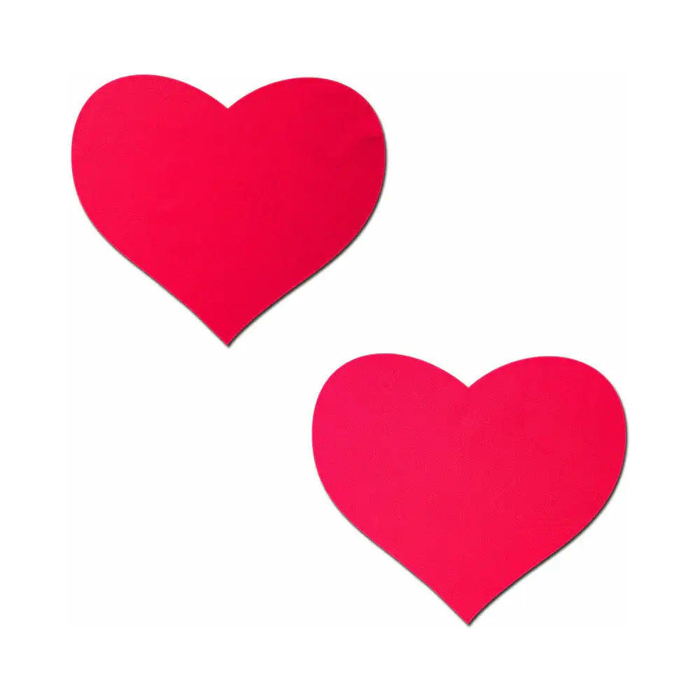 Pastease® Heart Nipple Pasties - Neon Red Day-Glow