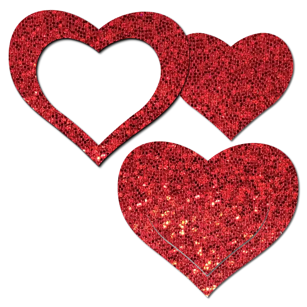 Pastease® Heart Nipple Pasties - Red Peek a Boob