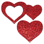 Pastease® Heart Nipple Pasties - Red Peek a Boob