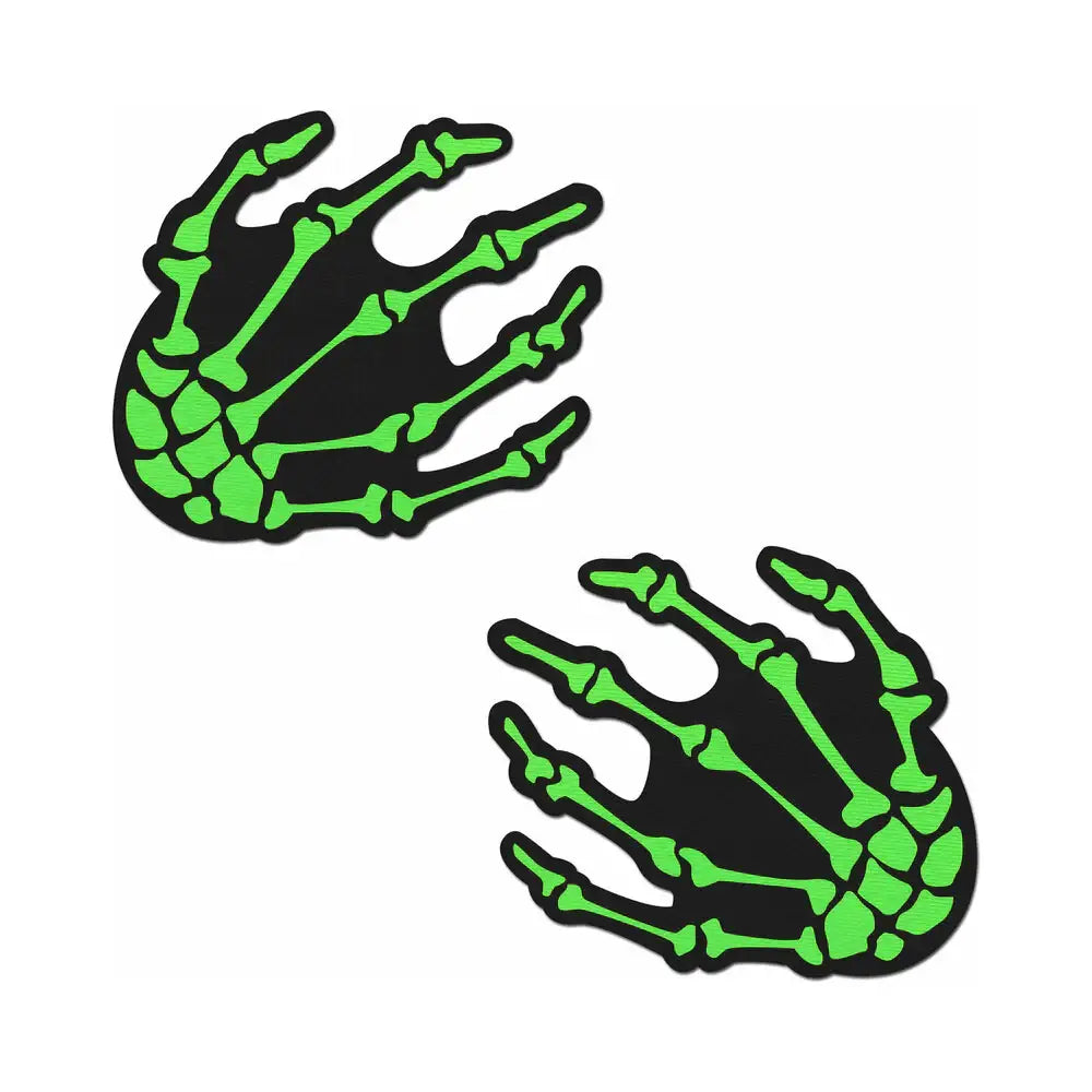 Pastease® Nipple Pasties - Neon Green Zombie Hands